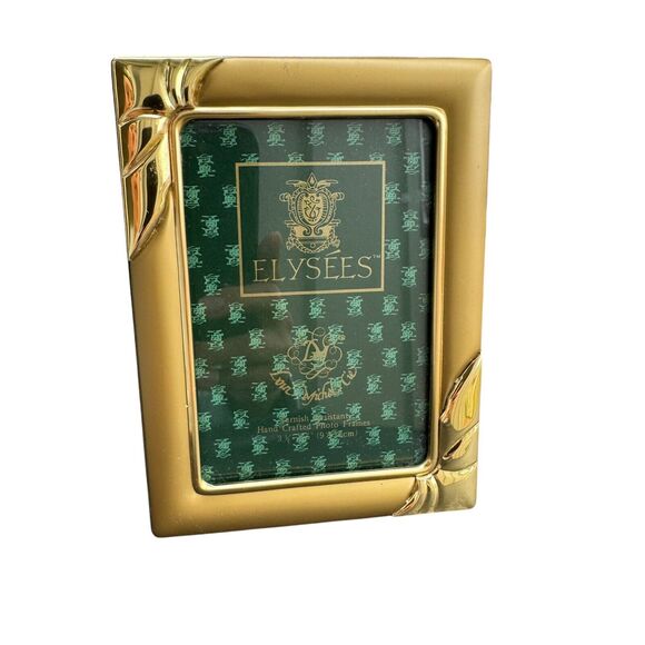 Elysees Hollywood Regency Gold Brass Picture Frame Small Tarnish Resistant Vtg. - Picture 1 of 14